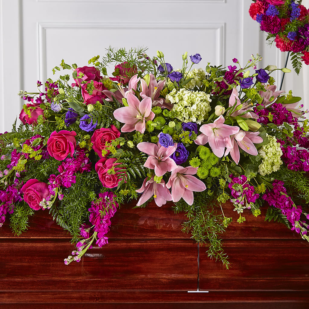 Radiant Tribute Casket Spray – Hlm Floral Events, Los Angeles CA