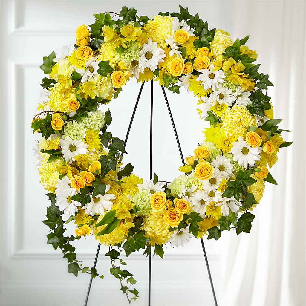 Golden Remembrance Wreath – Hlm Floral Events, Los Angeles CA
