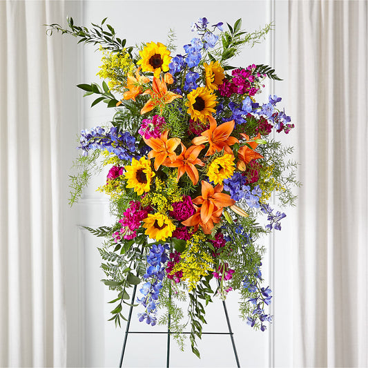 Sunlit Memories Standing Spray (Standard) –  Hlm Floral Events, Los Angeles CA