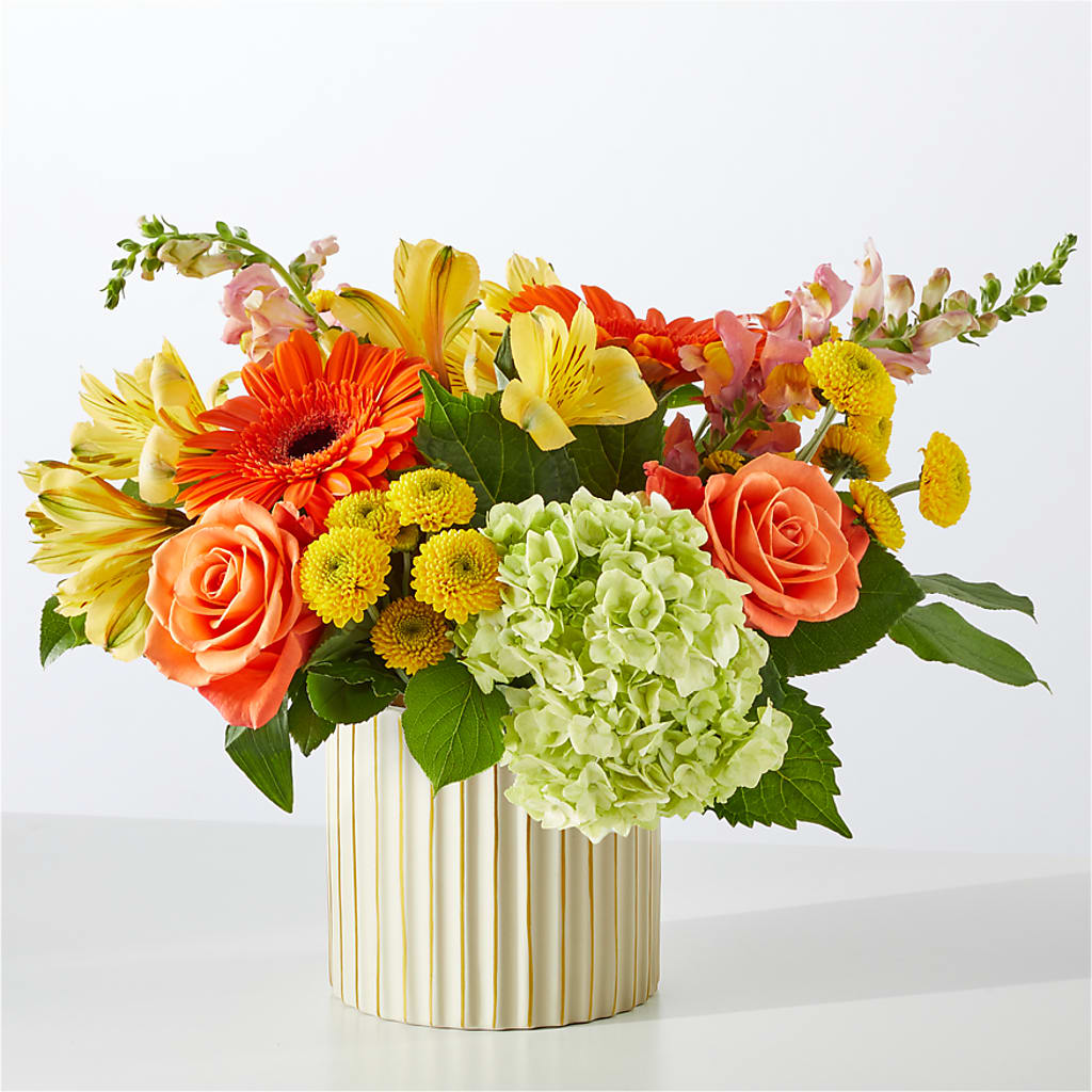 Autumn Sunshine Bouquet with Ivory Vase –  Hlm Floral Events, Los Angeles CA