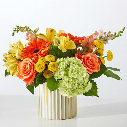 Autumn Sunshine Bouquet with Ivory Vase –  Hlm Floral Events, Los Angeles CA