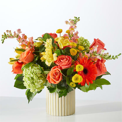 Autumn Sunshine Bouquet with Ivory Vase –  Hlm Floral Events, Los Angeles CA