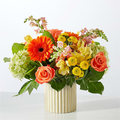 Autumn Sunshine Bouquet with Ivory Vase –  Hlm Floral Events, Los Angeles CA