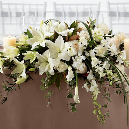 White Linen Arrangement –  Hlm Floral Events, Los Angeles CA
