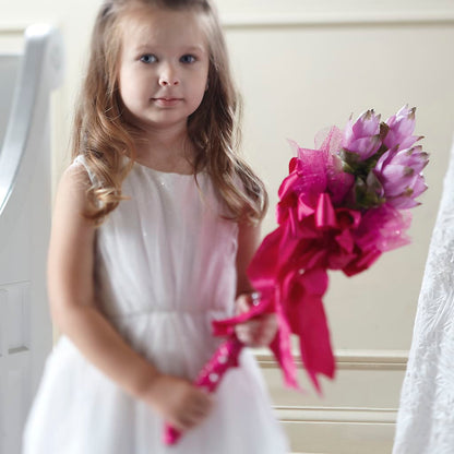 Sparkle Pink Flower Girl Bouquet –  Hlm Floral Events, Los Angeles CA