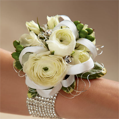 White Wedding Corsage –  Hlm Floral Events, Los Angeles CA